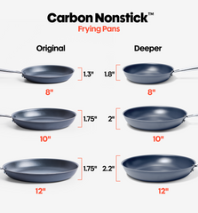 8" Deeper Carbon Nonstick™ Frying Pan + Glass Lid