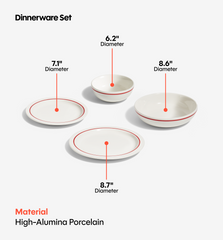 4-Piece Dinner Plate Set - Red
