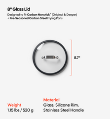 8" Deeper Carbon Nonstick™ Frying Pan + Glass Lid