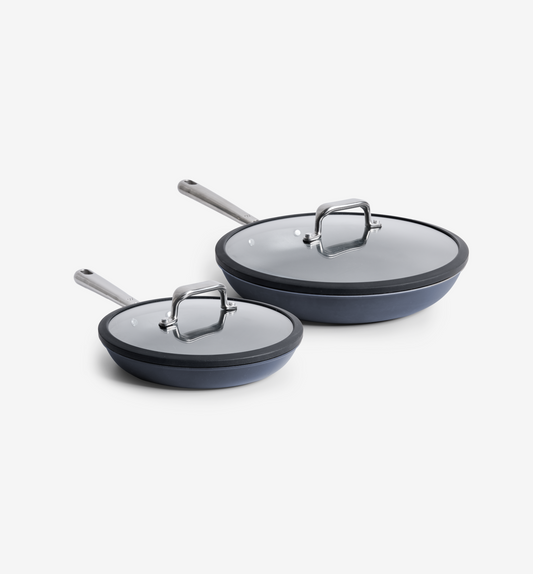 8" + 10" Carbon Nonstick™ Frying Pan + Glass Lids