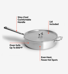 3 QT Stainless Steel Sauté Pan