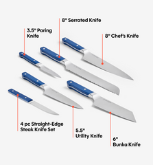 11-Piece Knife Set (ACUTO440) - Blue