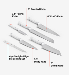 11-Piece Knife Set (ACUTO440) - White