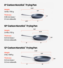 10" + 12" Carbon Nonstick™ Frying Pan + Glass Lids