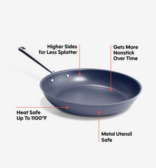 12" Deeper Carbon Nonstick™ Frying Pan + Glass Lid
