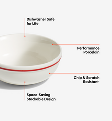8-Piece Cereal Bowl Set - Red