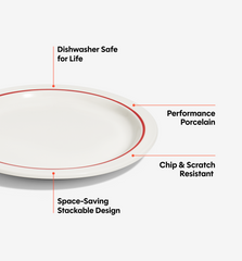 8-Piece Dinner Plate Set - Red
