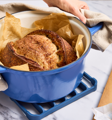 7 QT Enamel Cast-Iron Dutch Oven - Grill & Silicone Lid - Sage