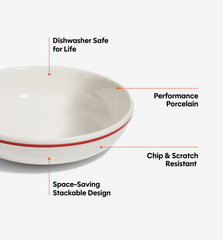 8-Piece Pasta Bowl Set - Red