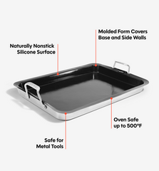 18" Stainless Steel Roasting Pan + Silicone Liner