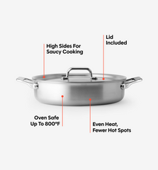 6 QT Stainless Steel Braiser