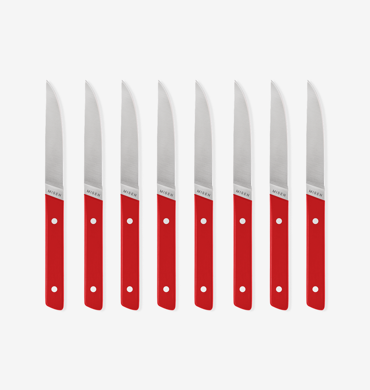8-Piece Straight-Edge Steak Knives (ACUTO440) - Red