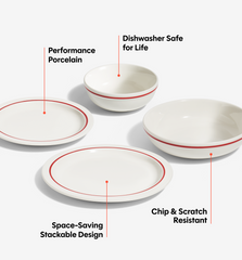 8-Piece Dinnerware Set (Serves 2) - Red